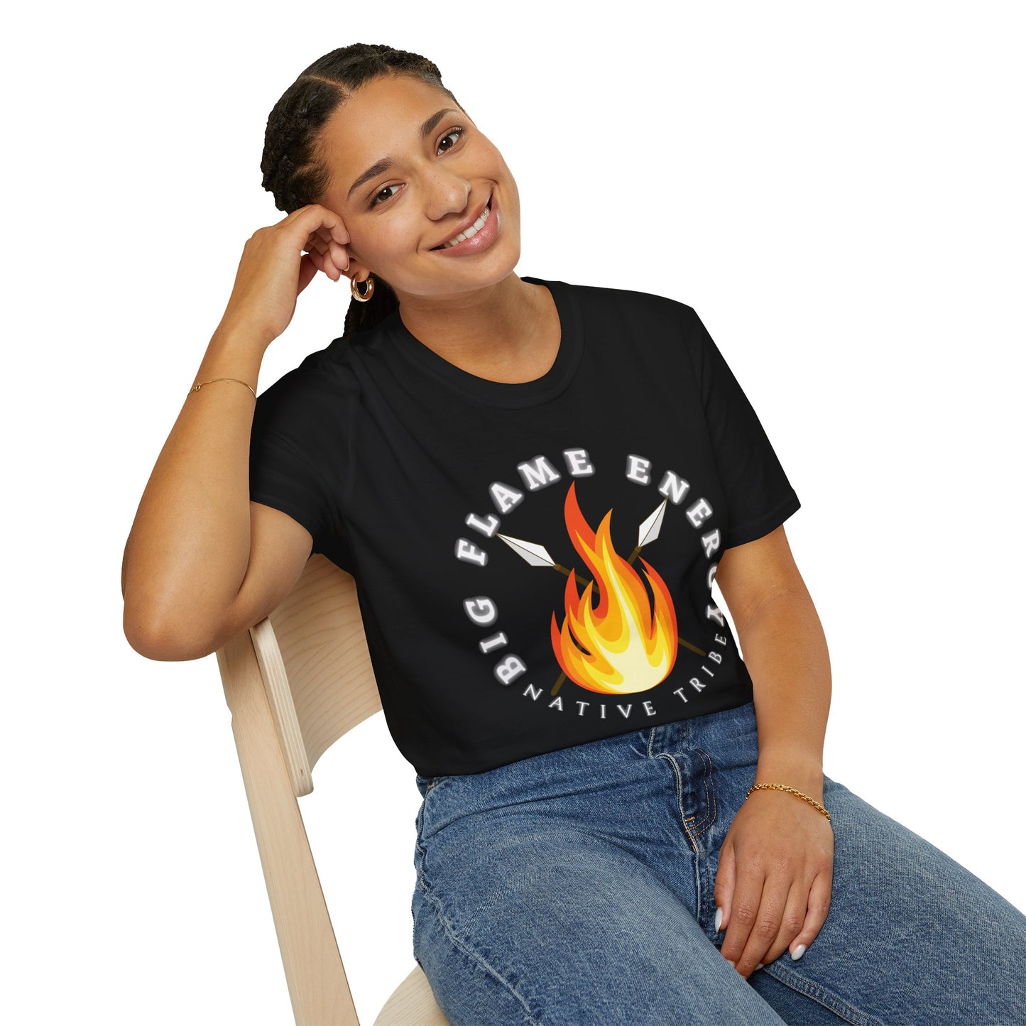 Big Flame Energy Unisex Softstyle T-Shirt | Bohemian Spirit Tee for Festivals & Everyday Wear